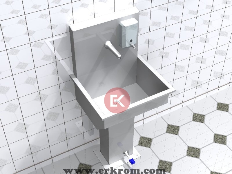 Ayak Kumandalı El Yıkama Evyesi Tekli Model
